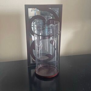 Decorative Brown Metal & mirror Wall mounted glass candle holder sconce decor